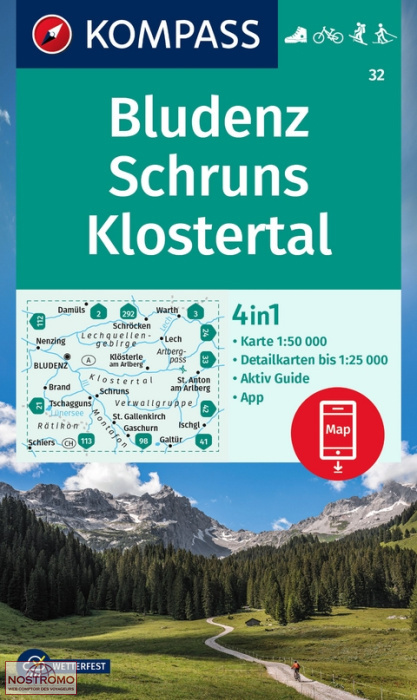 BLUDENZ - SCHRUNS - KLOSTERTAL 32 | Kompass hiking map