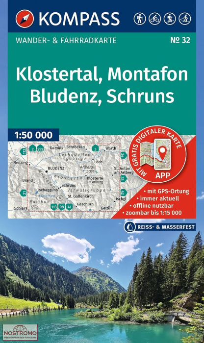 KLOSTERTAL -  MONTAFON - BLUDENZ - SCHRUNS 32 | Kompass hiking map