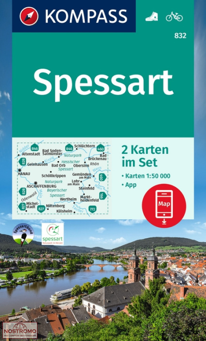 832 SPESSART | Kompass hiking map