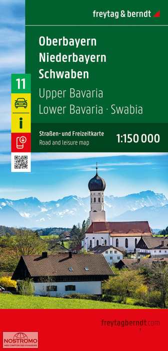 11 OBERBAYERN - NEIDERBAYERN - SCHWABEN | carte routière Freytag & Berndt