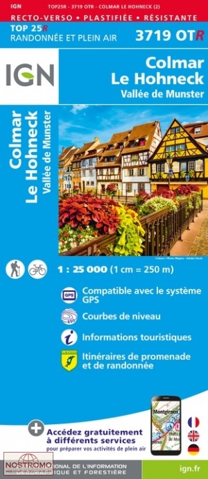 3719OTR COLMAR - LE HOHNECK | carte de randonnée IGN