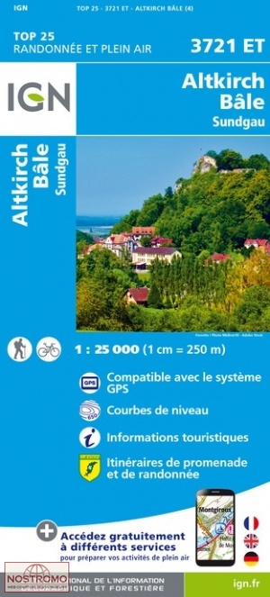 3721ET ALTKIRCH - BÂLE | carte de randonnée IGN