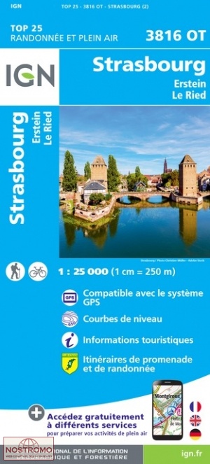 3816OT STRASBOURG | carte de randonnée IGN
