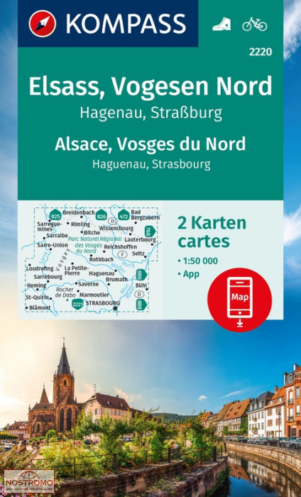 2220 ALSACE - VOSGES DU NORD | cartes de randonnée Kompass