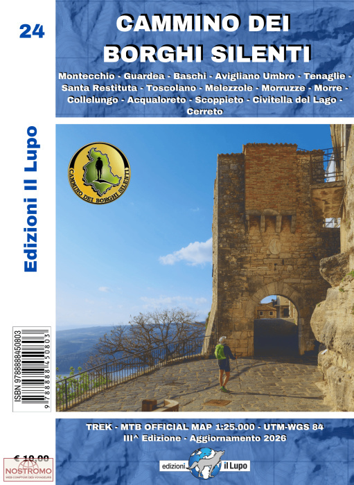 24 CAMMINO DEI BORGHI SILENTI | carte de randonnée Il Lupo