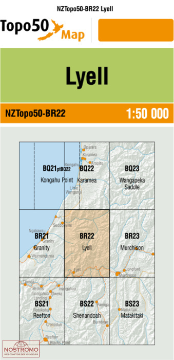 BR22 LYELL | carte topographique LINZ