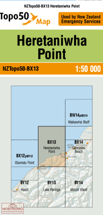 BX13 HERETANIWHA POINT | carte topographique LINZ