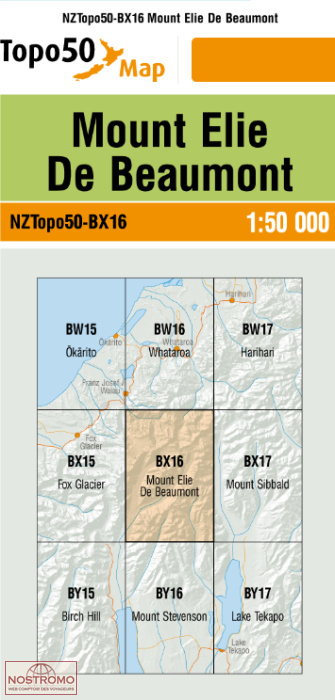 BX16 MOUNT ELIE DE BEAUMONT | carte topographique LINZ