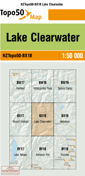 BX18 LAKE CLEARWATER | carte topographique LINZ