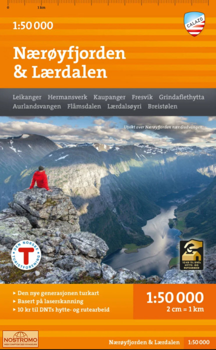 NAERØYFJORDEN & LAERDALEN | carte de randonnée Calazo