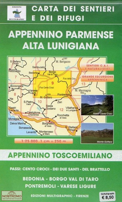 9 APPENNINO PARMENSE - ALTA LUNIGIANA | carte de randonnée Multigraphic