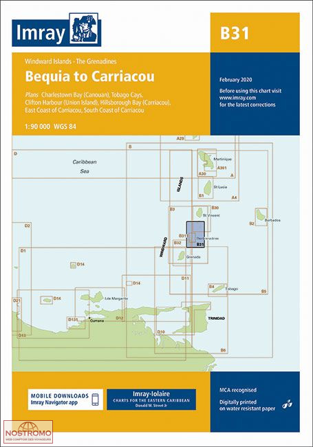 B31 GRENADINES - DE BEQUIA À CARRIACOU | carte marine Imray