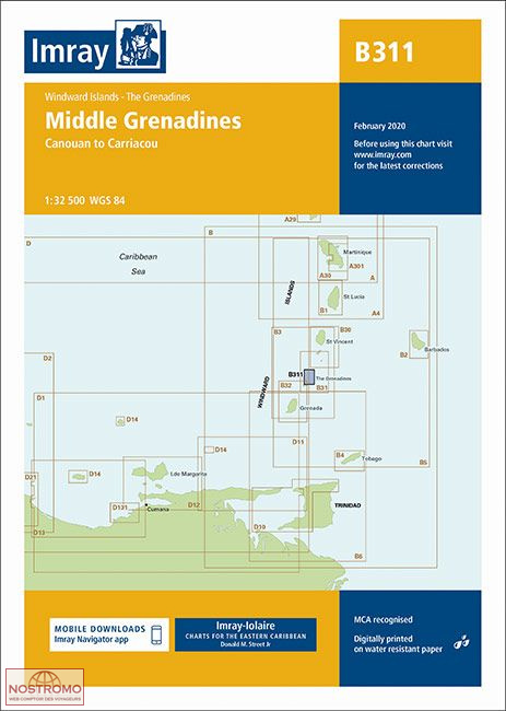 B311 GRENADINES CENTRALES | carte marine Imray