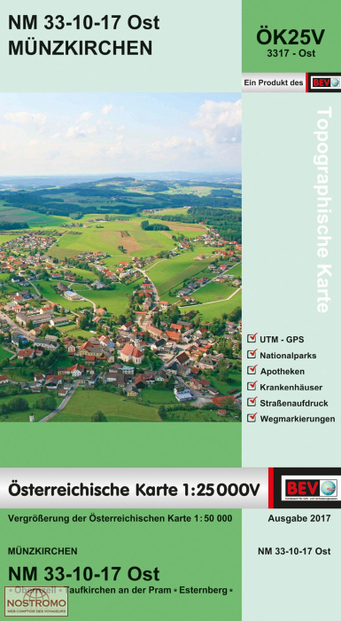 3317-OST MÜNZKIRCHEN | carte topographique BEV