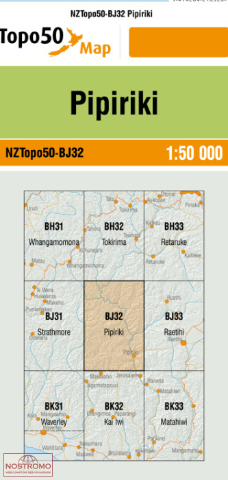 BJ32 PIPIRIKI | carte topographique LINZ