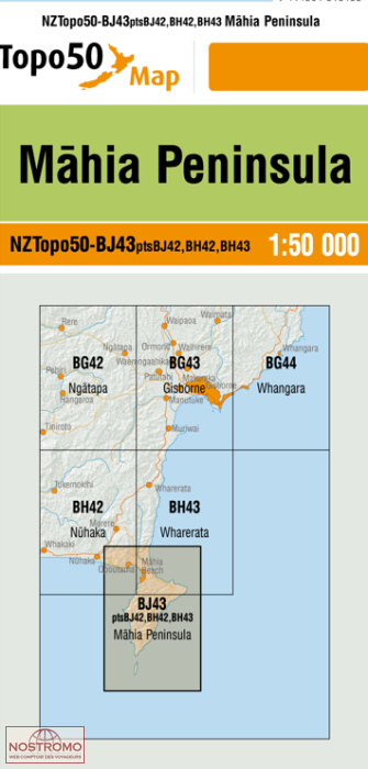 BJ43 MAHIA PENINSULA | carte topographique LINZ
