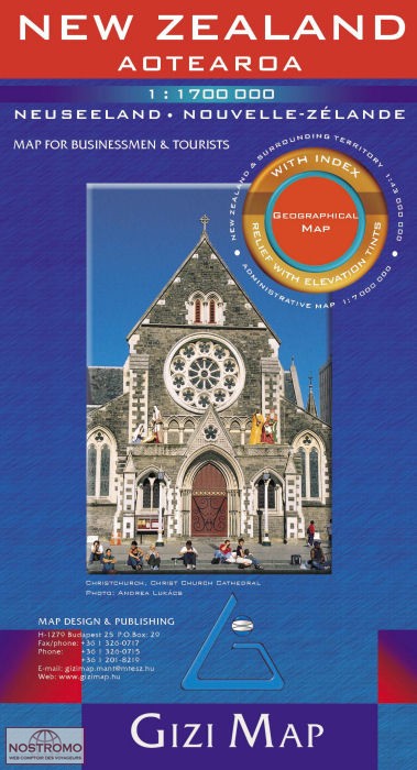 NOUVELLE-ZÉLANDE | carte touristique Gizi Map
