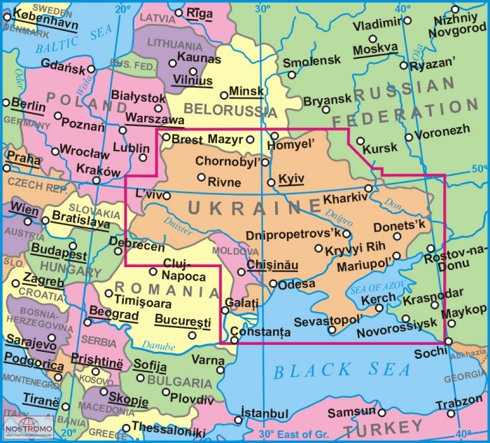 carte routiere ukraine