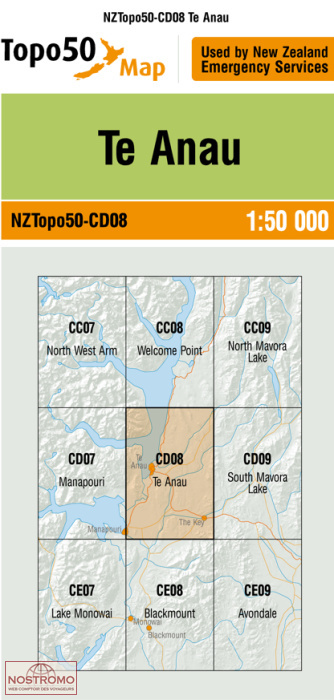 CD08 TE ANAU | carte topographique LINZ
