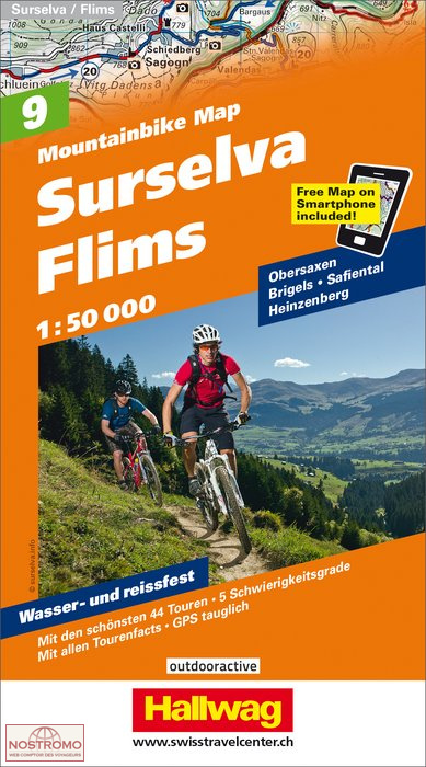 SURSELVA - FLIMS 9 | carte de VTT Hallwag