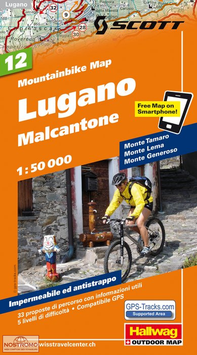 LUGANO - MALCANTONE 12 | Hallwag biking map