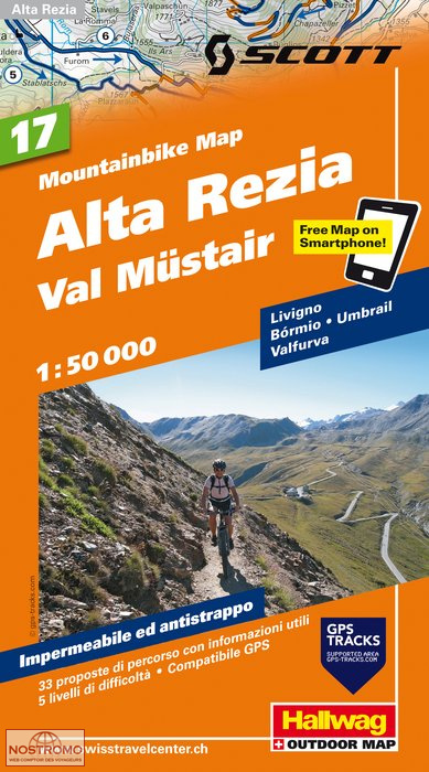 ALTA REZIA - VAL MÜSTAIR 17 | carte de VTT Hallwag