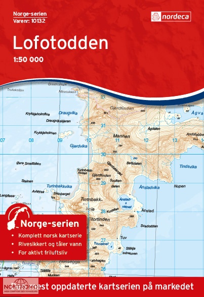 10132 LOFOTODDEN | carte topographique Nordeca