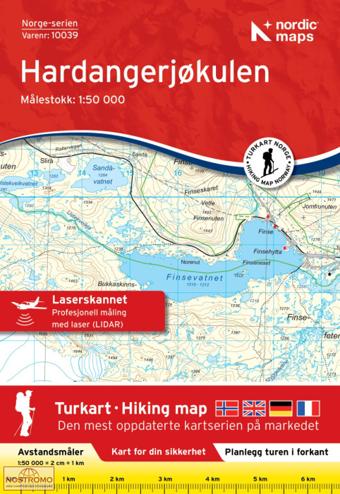 10039 HARDANGERJØKULEN | carte topographique Nordic Maps