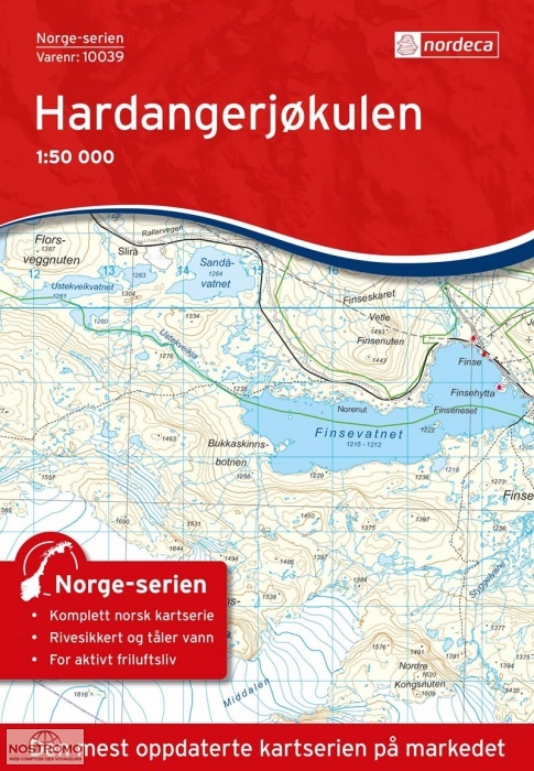 10039 HARDANGERJØKULEN | carte topographique Nordeca