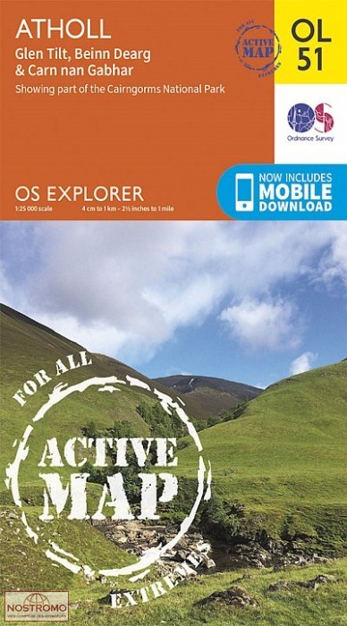 OL51 ATHOLL - GLEN TILT, BEINN DEARG & CARN NAN GABHAR | OS hiking map