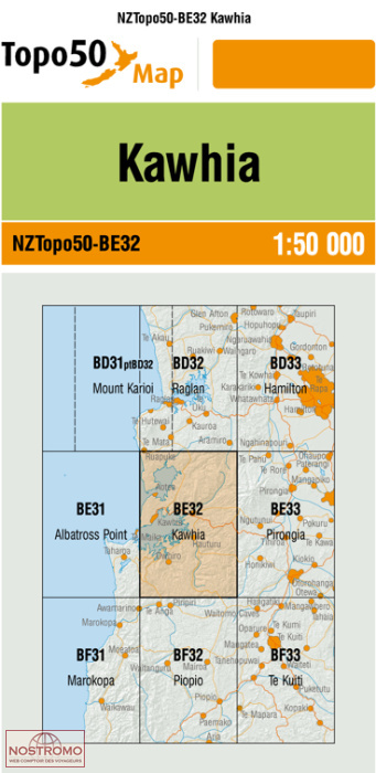 BE32 KAWHIA | carte topographique LINZ