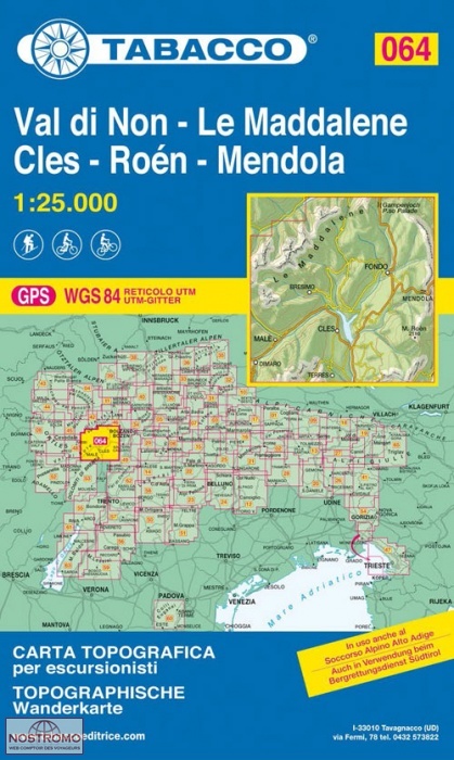 064 VAL DI NON - LE MADDALENE | carte de randonnée Tabacco