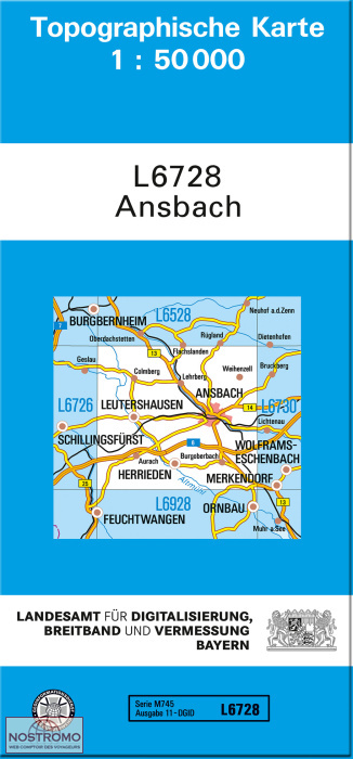 L6728 ANSBACH | carte topographique LDBV