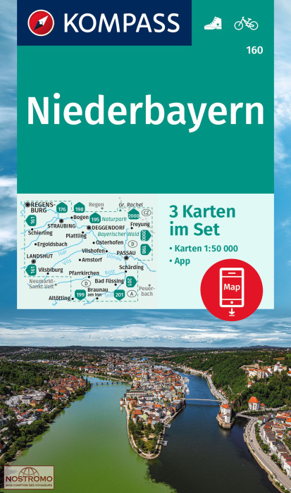 160 NIEDERBAYERN | cartes de randonnée Kompass
