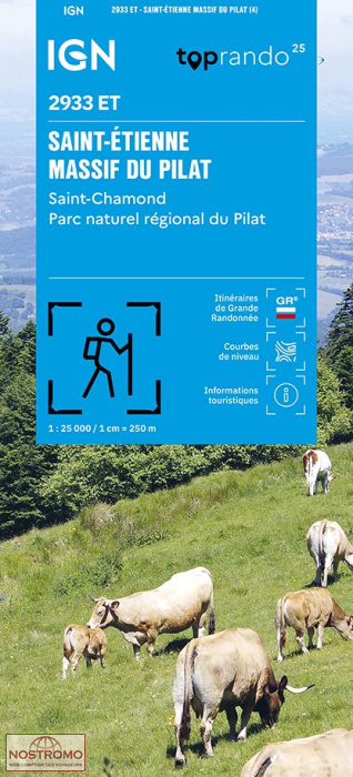2933ET SAINT-ÉTIENNE - MASSIF DU PILAT | carte de randonnée IGN