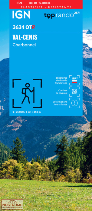 3634OTR VAL CENIS - CHARBONNEL | IGN hiking map