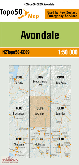 CE09 AVONDALE | carte topographique LINZ