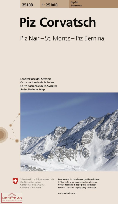 25108 PIZ CORVATSCH | carte topographique Swisstopo