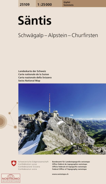 25109 SÄNTIS | carte topographique Swisstopo