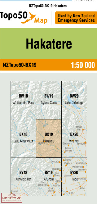 BX19 HAKATERE | carte topographique LINZ