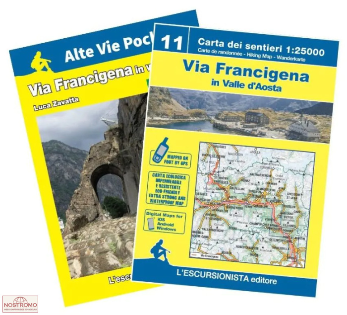 VIA FRANCIGENA EN VALLÉE D'AOSTE | carte de randonnée l'Escursionista