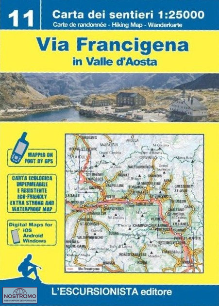 VIA FRANCIGENA IN VALLE D'AOSTA | l'Escursionista hiking map