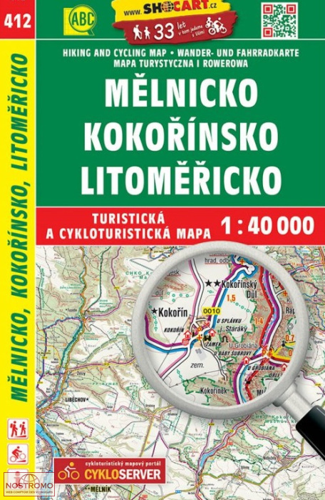 412 MĚLNICKO - KOKOŘÍN | carte de randonnée Shocart