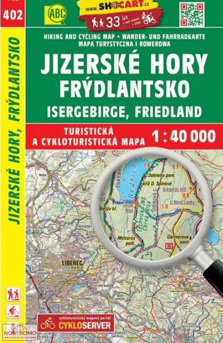 402 JIZERSKÉ HORY - FRÝDLANTSKO | carte de randonnée Shocart
