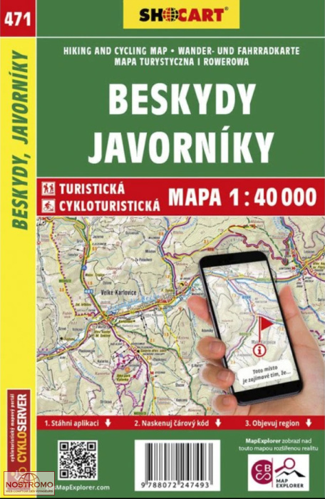 471 BESKYDY - JAVORNÍKY | Shocart hiking map
