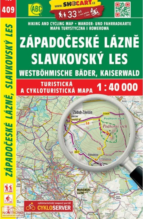 409 ZÁPADOČESKÉ LÁZNĚ - SLAVKOVSKÝ LES | carte de randonnée Shocart