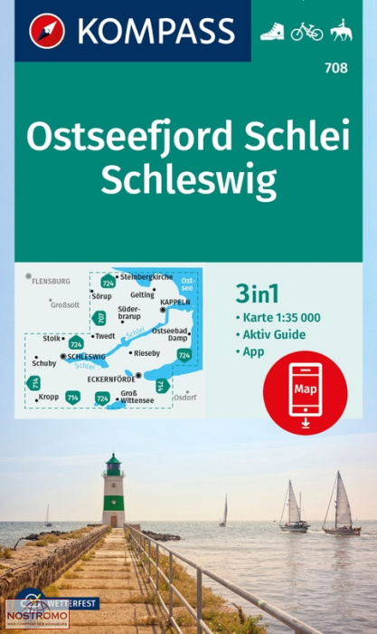 708 OSTSEEFJORD SCHLEI - SCHLESWIG | Kompass hiking map