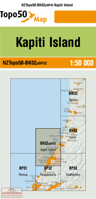 BN32PTBP32 KAPITI ISLAND | carte topographique LINZ