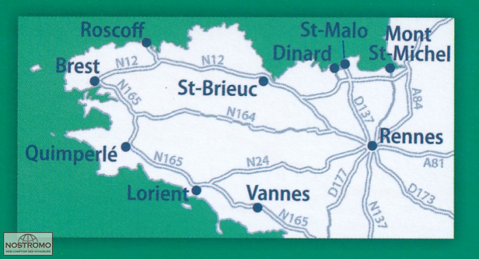 BRETAGNE Carte Touristique Michelin Nostromoweb