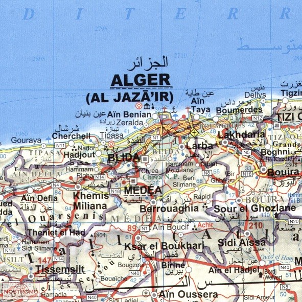 ALG RIE Carte Routi re Gizi Map Nostromoweb